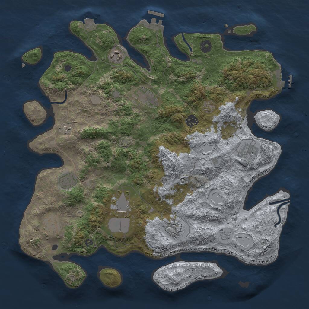 Rust Map: Procedural Map, Size: 3800, Seed: 8062023, 15 Monuments