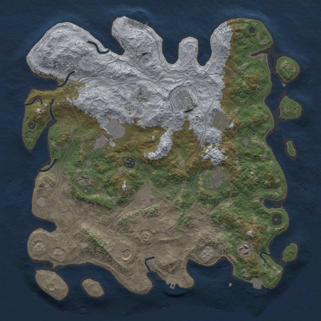 Rust Map: Procedural Map, Size: 4250, Seed: 730226500, 18 Monuments