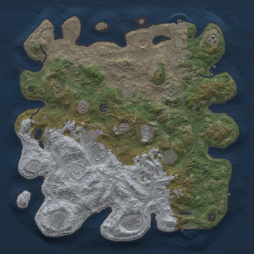 Rust Map: Procedural Map, Size: 4250, Seed: 446770831, 19 Monuments