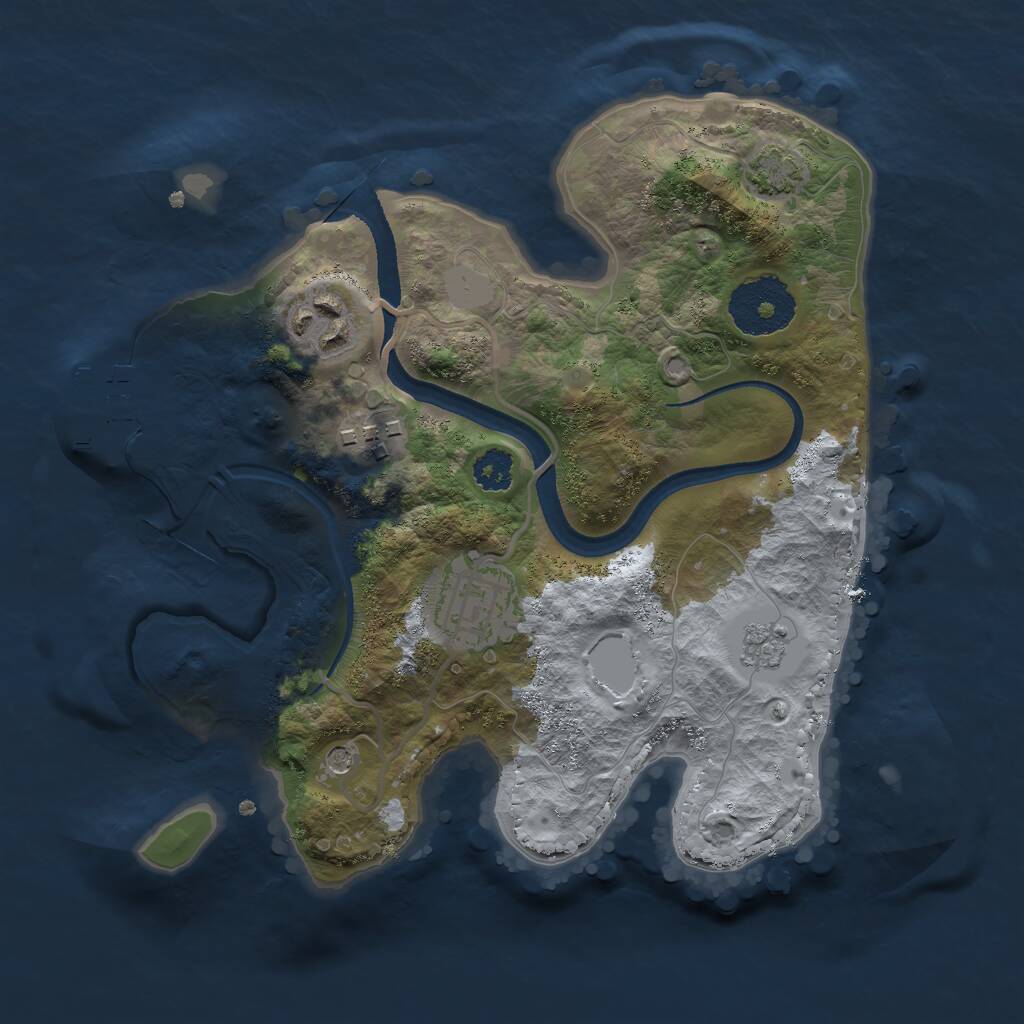 Rust Map: Procedural Map, Size: 2500, Seed: 29184094, 8 Monuments