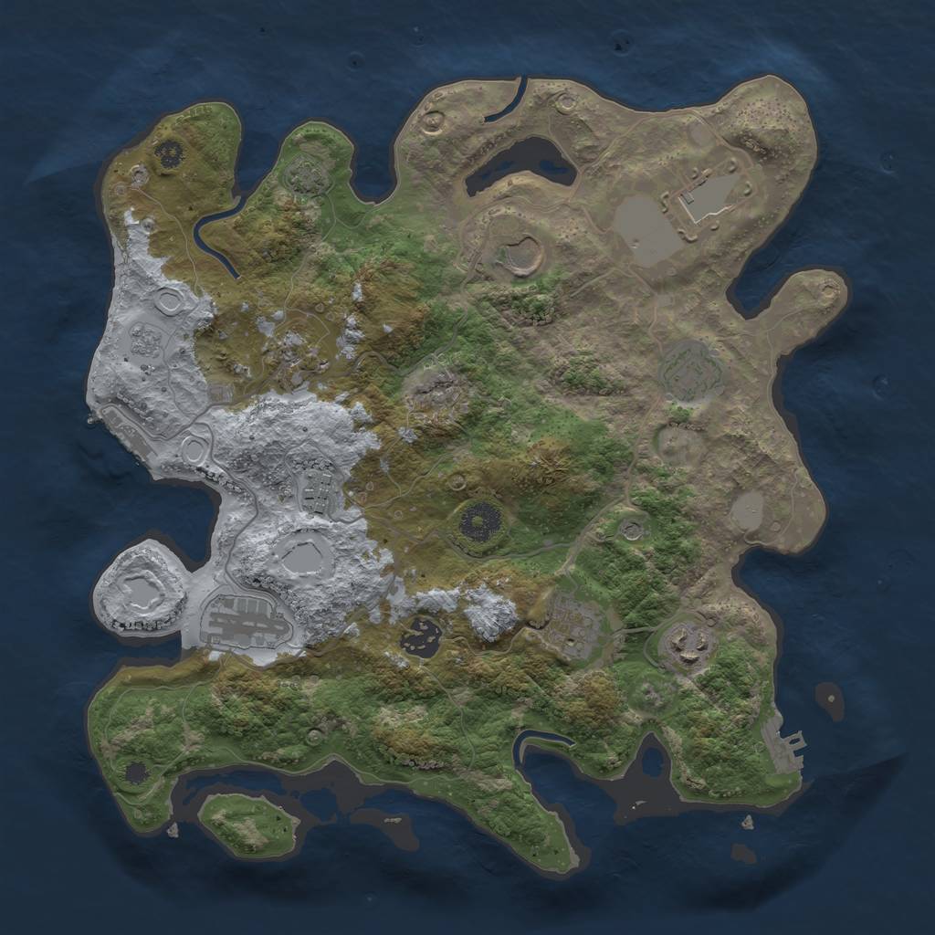 Rust Map: Procedural Map, Size: 3500, Seed: 806, 17 Monuments