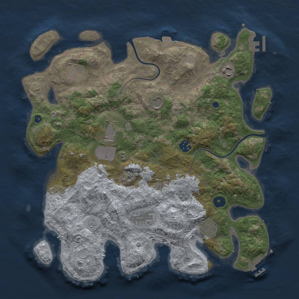 Rust Map: Procedural Map, Size: 3850, Seed: 1762949487, 14 Monuments