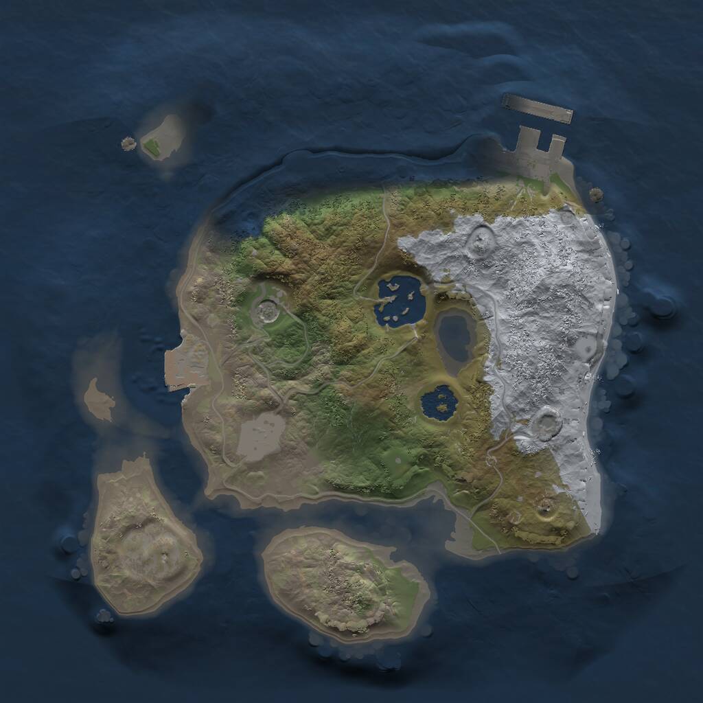 Rust Map: Procedural Map, Size: 2000, Seed: 187138674, 4 Monuments