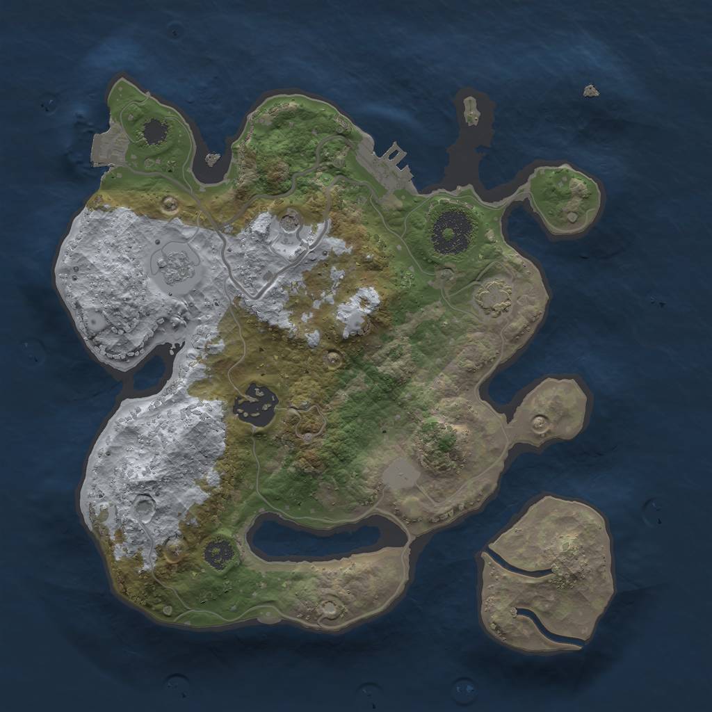 Rust Map: Procedural Map, Size: 2500, Seed: 2024962228, 8 Monuments