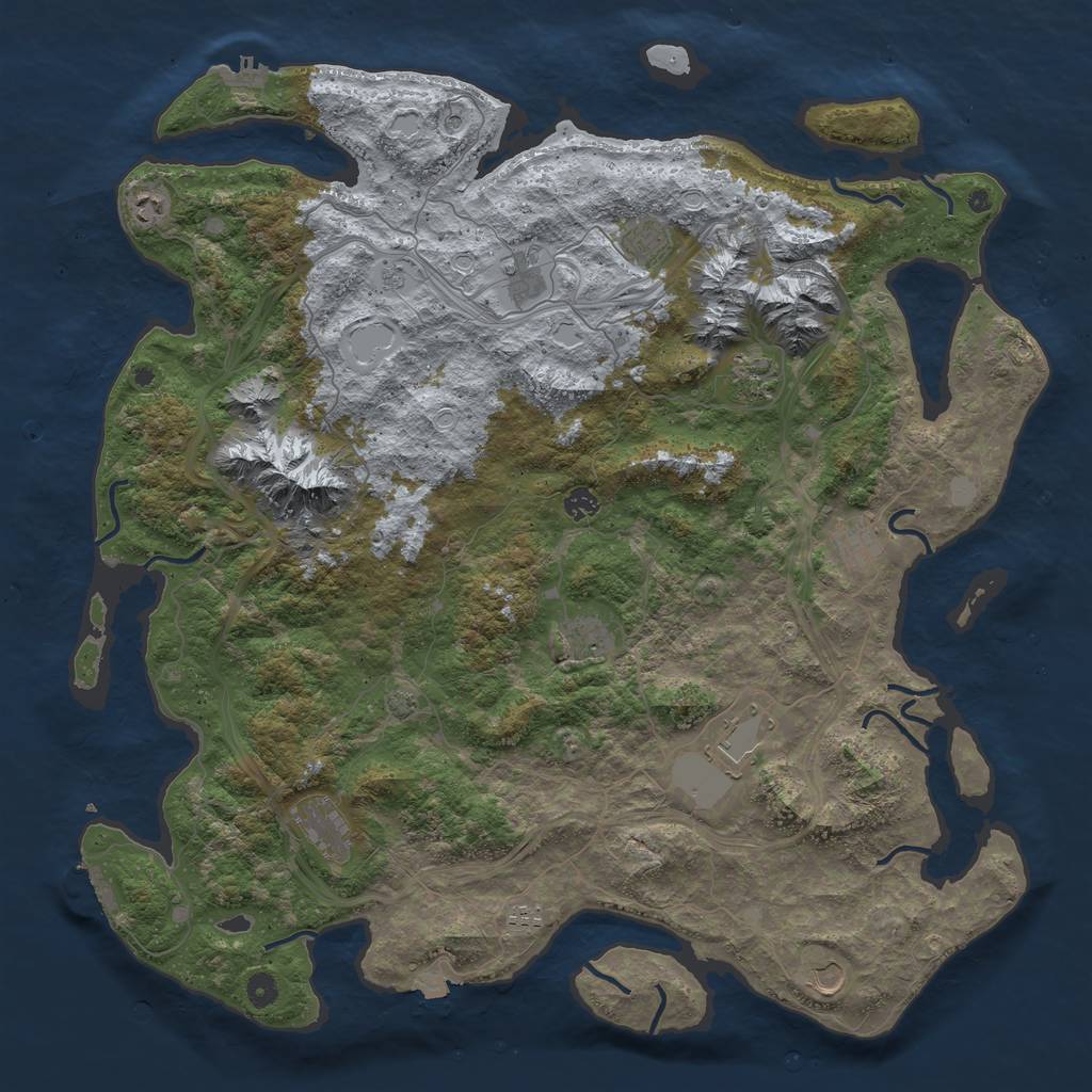 Rust Map: Procedural Map, Size: 5000, Seed: 1665367539, 19 Monuments