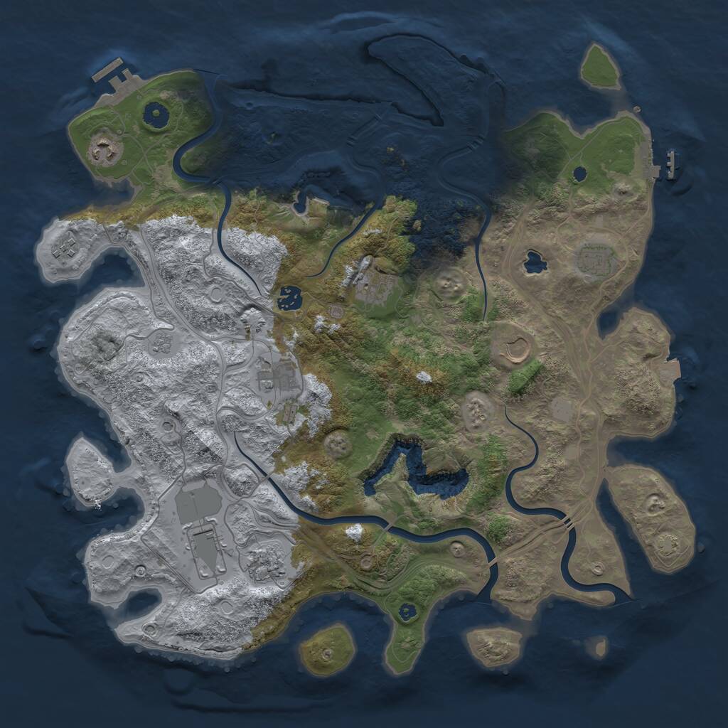 Rust Map: Procedural Map, Size: 4250, Seed: 625419939, 15 Monuments