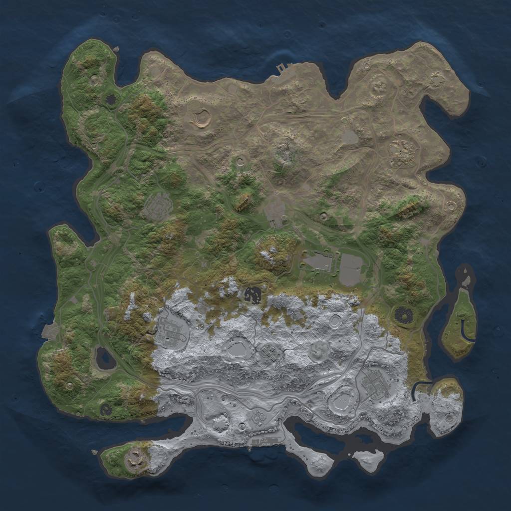 Rust Map: Procedural Map, Size: 4250, Seed: 2280256, 18 Monuments
