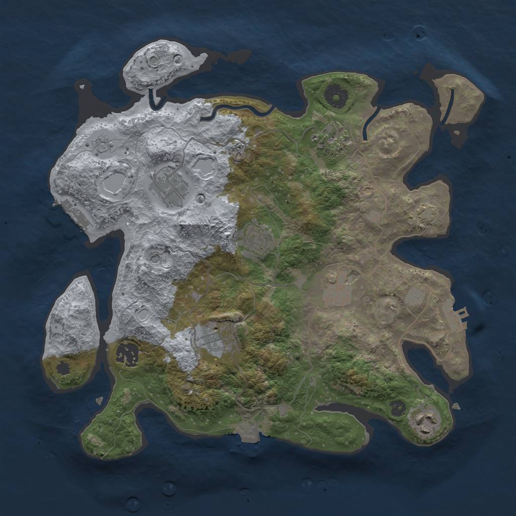 Rust Map: Procedural Map, Size: 3250, Seed: 1379795282, 15 Monuments