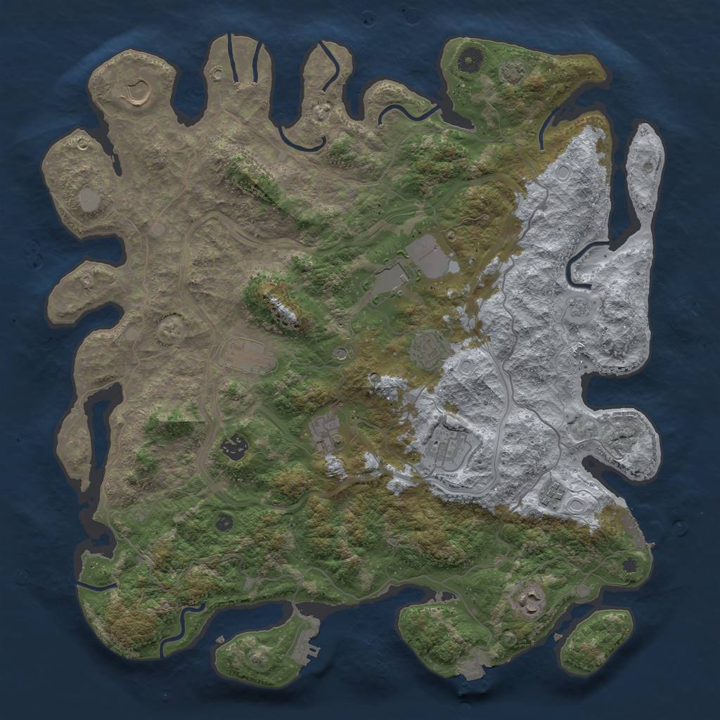 Rust Map: Procedural Map, Size: 4250, Seed: 5047566, 17 Monuments