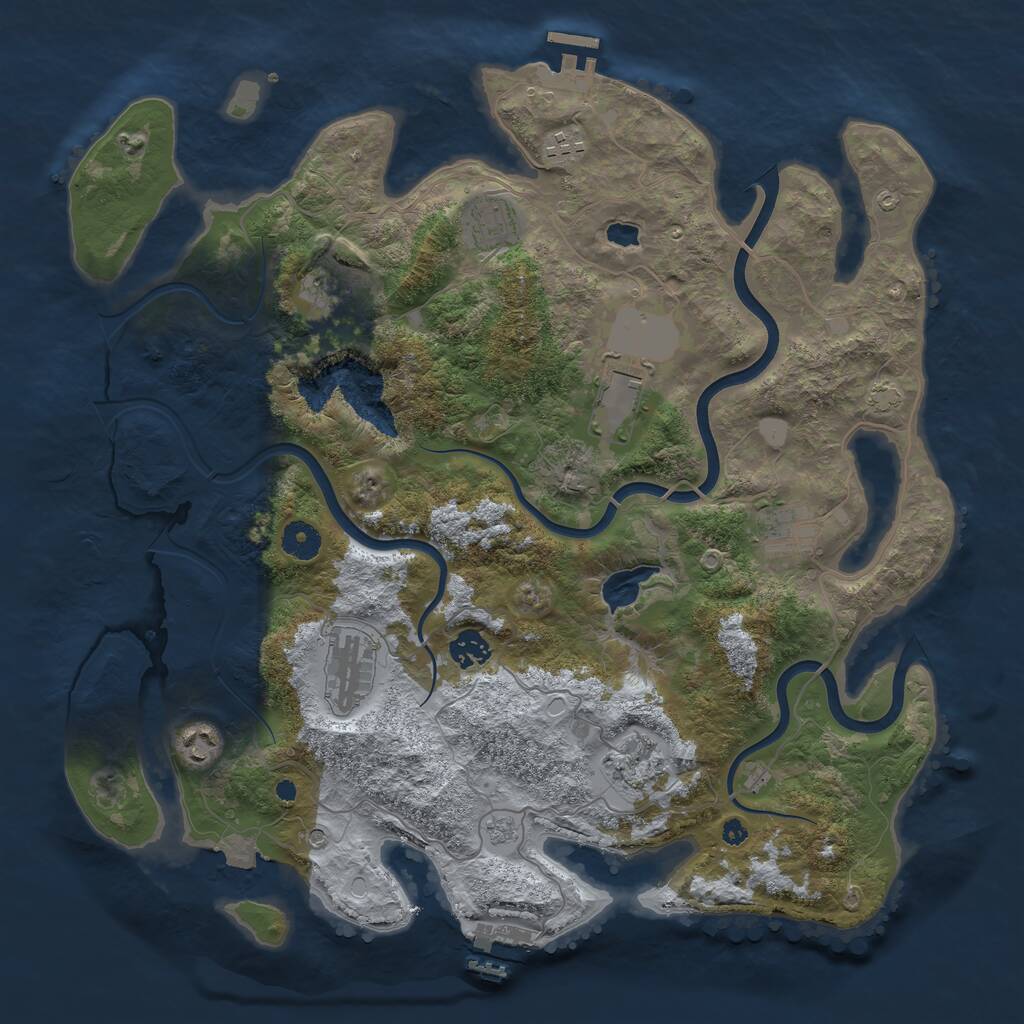 Rust Map: Procedural Map, Size: 4000, Seed: 25360302, 15 Monuments