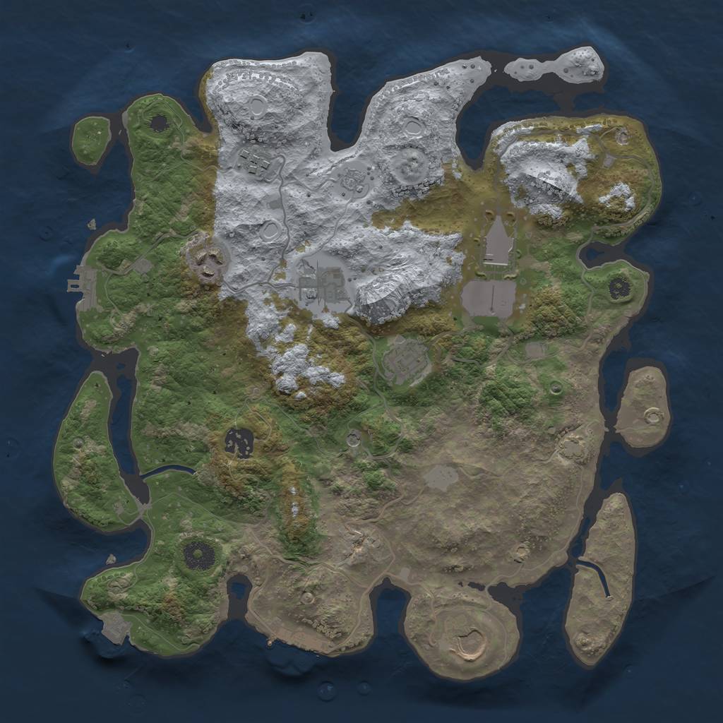 Rust Map: Procedural Map, Size: 3500, Seed: 575985325, 15 Monuments