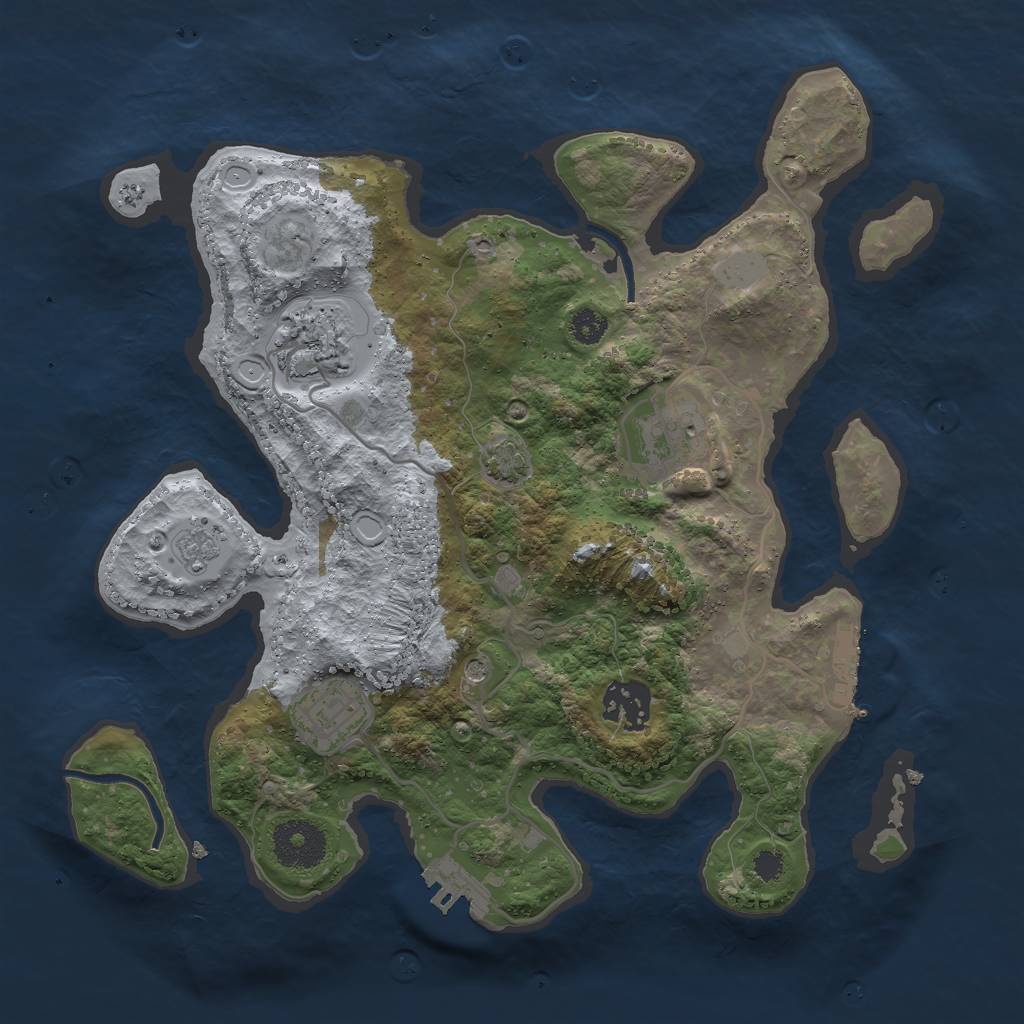 Rust Map: Procedural Map, Size: 3000, Seed: 406086218, 12 Monuments