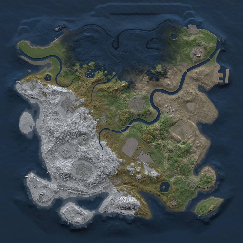 Rust Map: Procedural Map, Size: 3500, Seed: 262201981, 14 Monuments