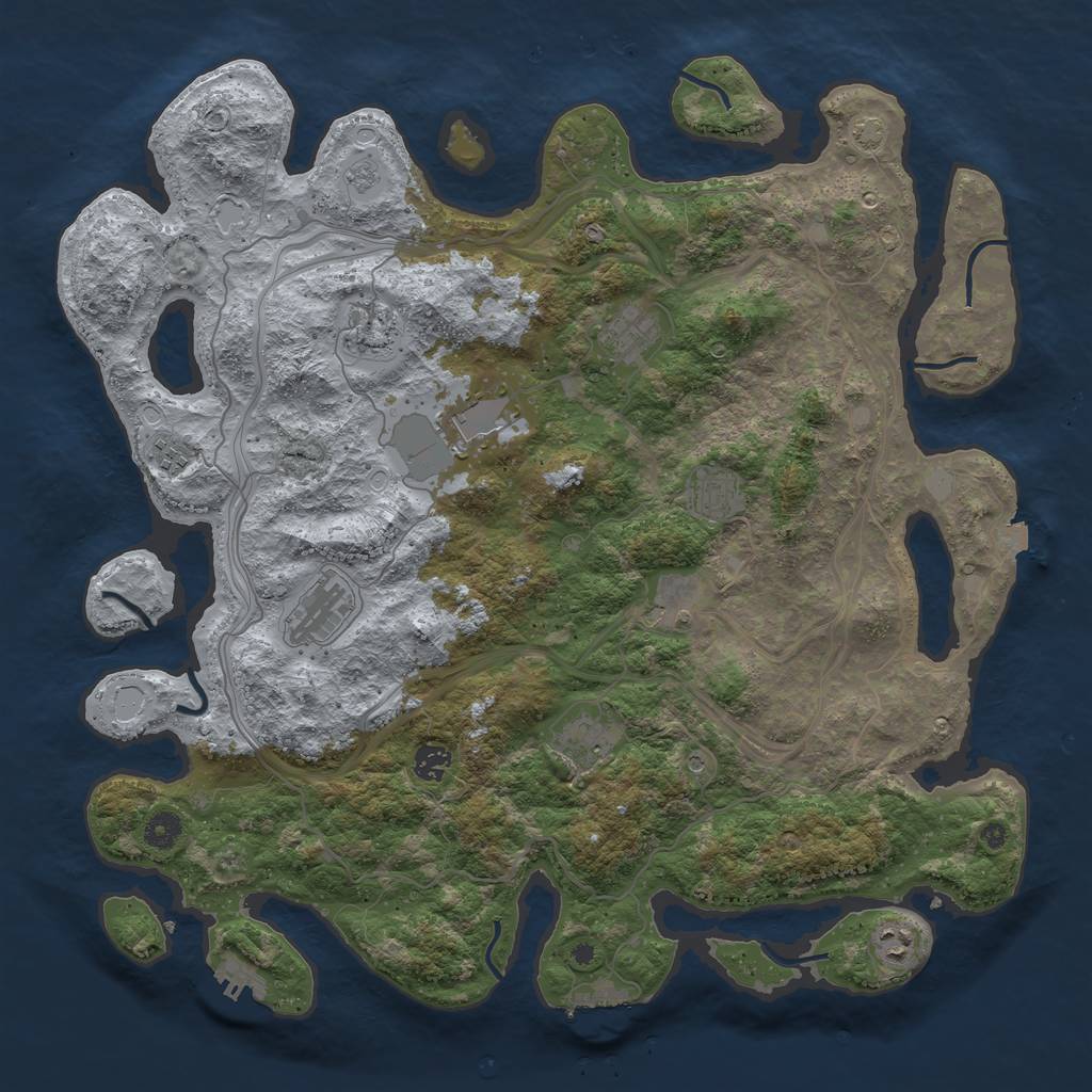 Rust Map: Procedural Map, Size: 4400, Seed: 35514783, 18 Monuments