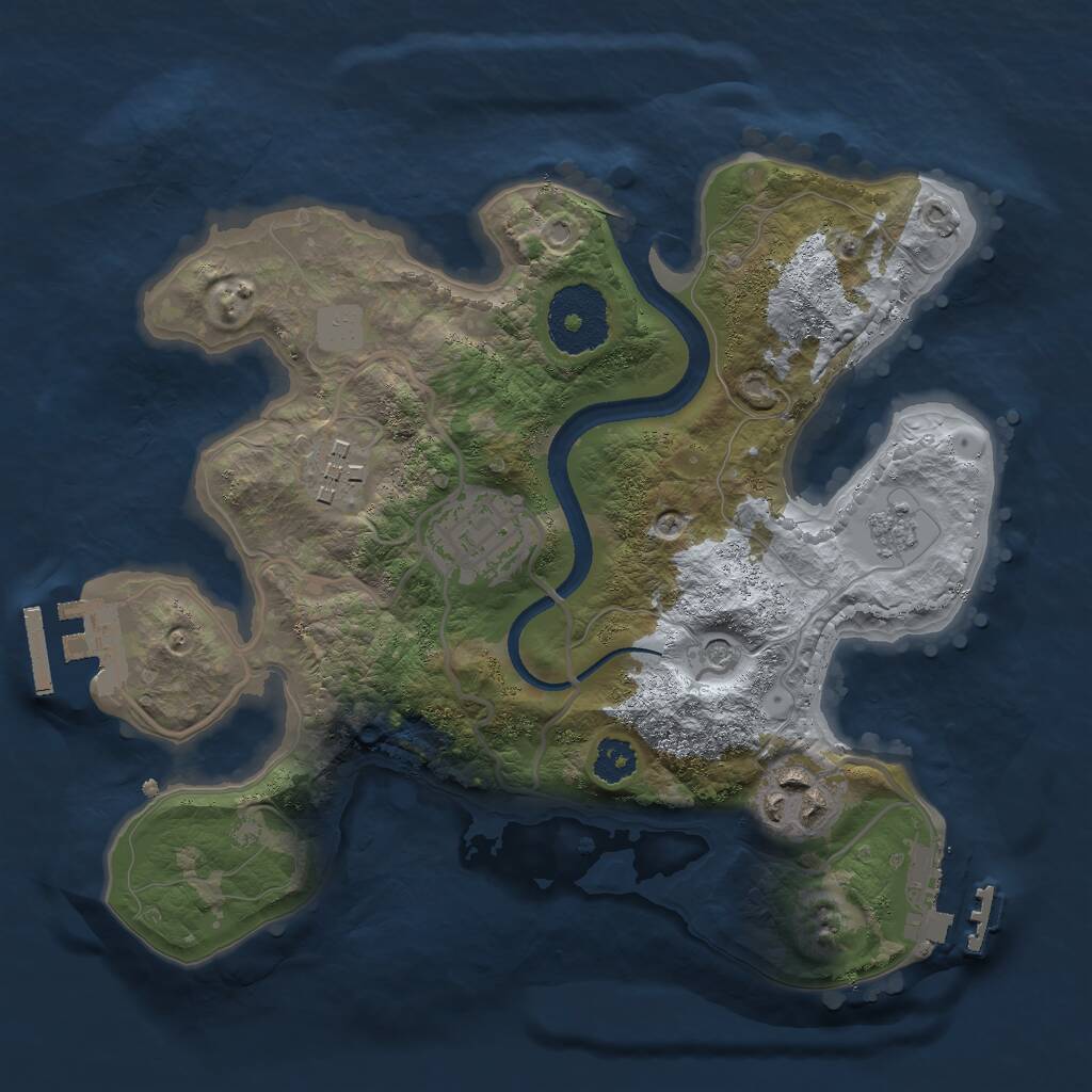 Rust Map: Procedural Map, Size: 2500, Seed: 86744555, 8 Monuments