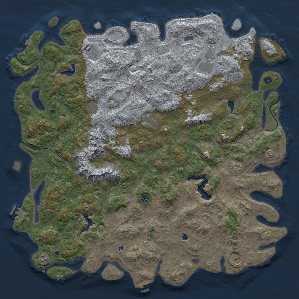 Rust Map: Procedural Map, Size: 6000, Seed: 141201, 17 Monuments
