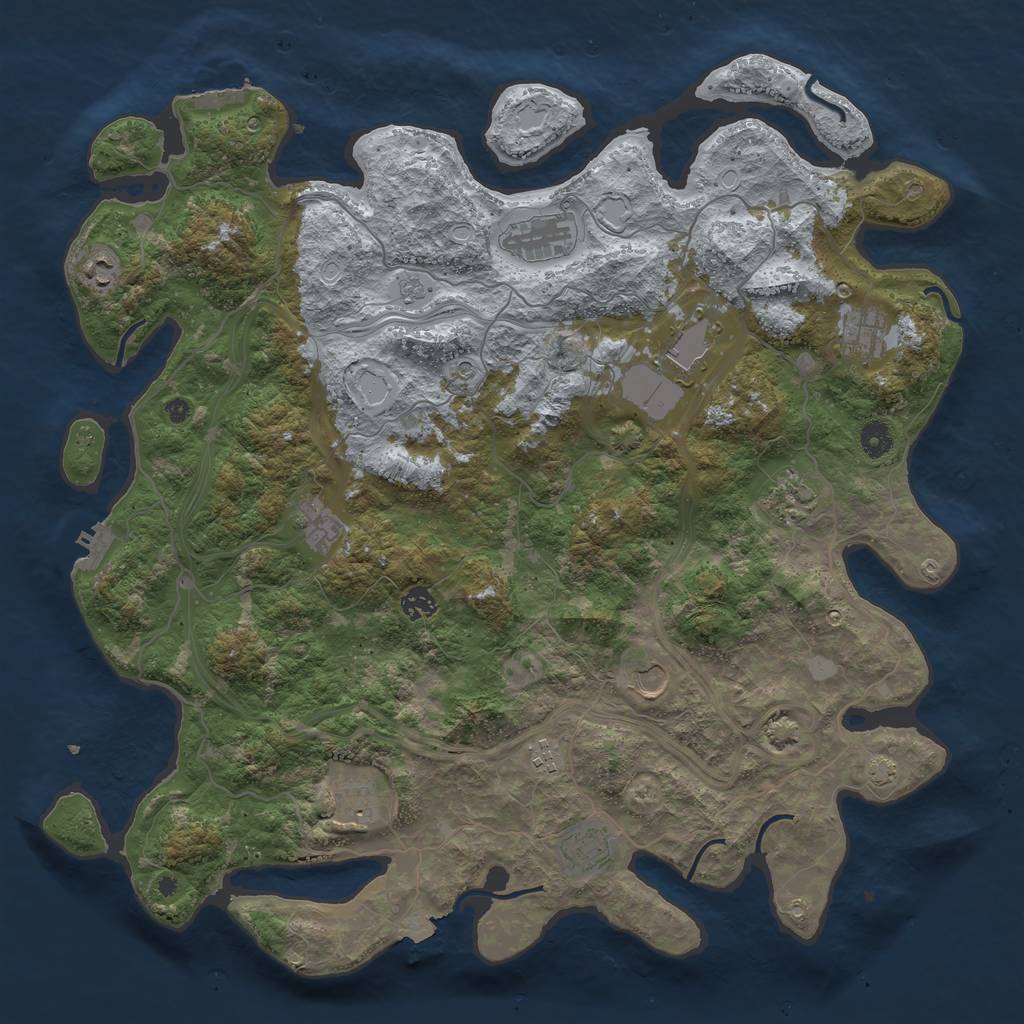 Rust Map: Procedural Map, Size: 4500, Seed: 196318630, 19 Monuments