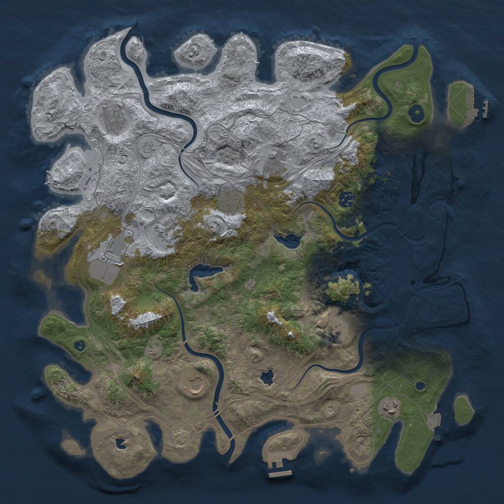 Rust Map: Procedural Map, Size: 4500, Seed: 1529107570, 16 Monuments