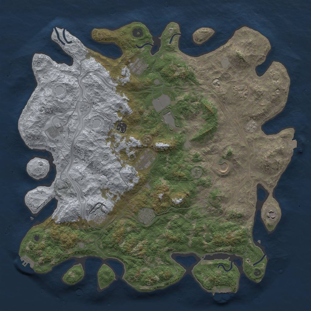 Rust Map: Procedural Map, Size: 4500, Seed: 482714775, 19 Monuments
