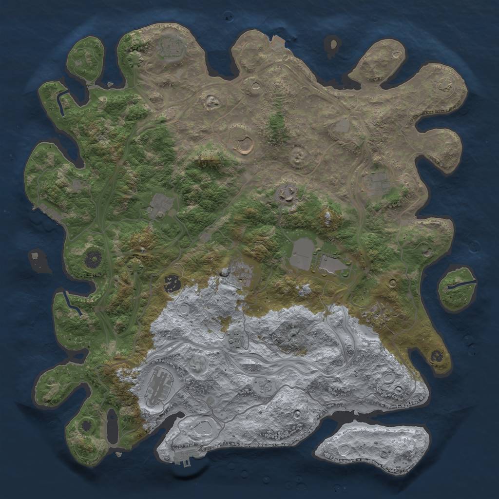 Rust Map: Procedural Map, Size: 4250, Seed: 1236872397, 19 Monuments