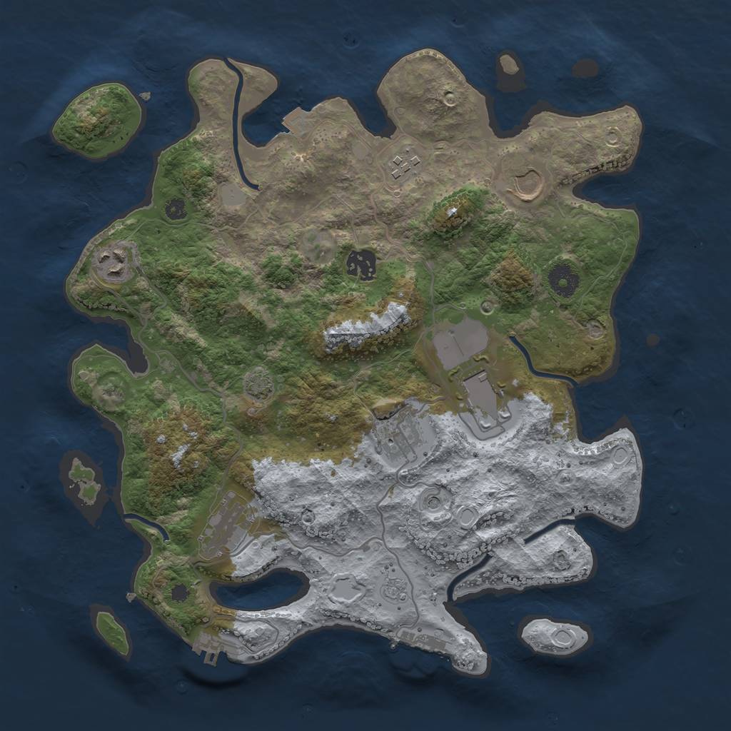 Rust Map: Procedural Map, Size: 3500, Seed: 2357567, 15 Monuments
