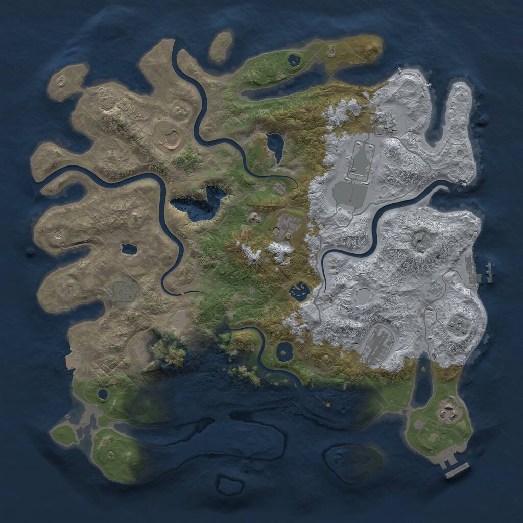 Rust Map: Procedural Map, Size: 4200, Seed: 475298037, 16 Monuments