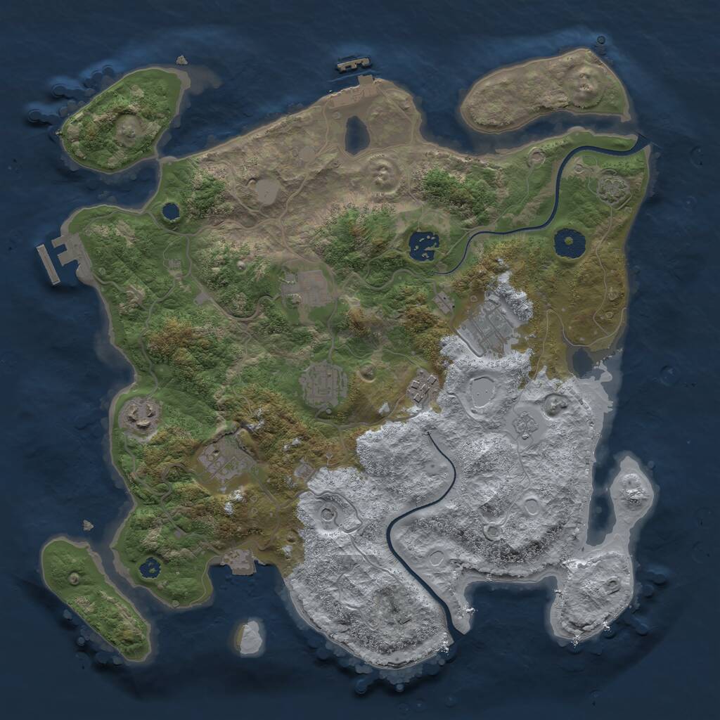 Rust Map: Procedural Map, Size: 3500, Seed: 2140, 13 Monuments