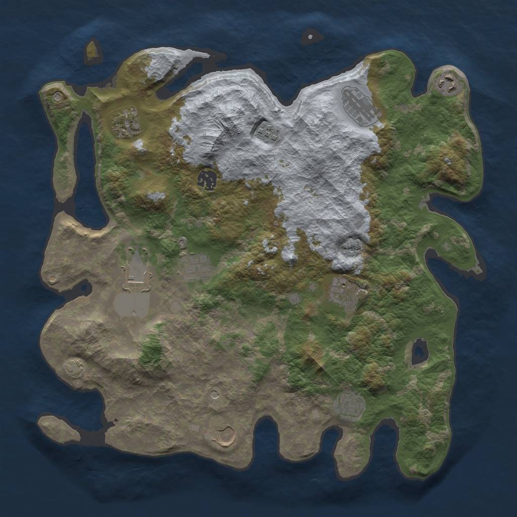 Rust Map: Barren, Size: 3850, Seed: 98662889, 14 Monuments