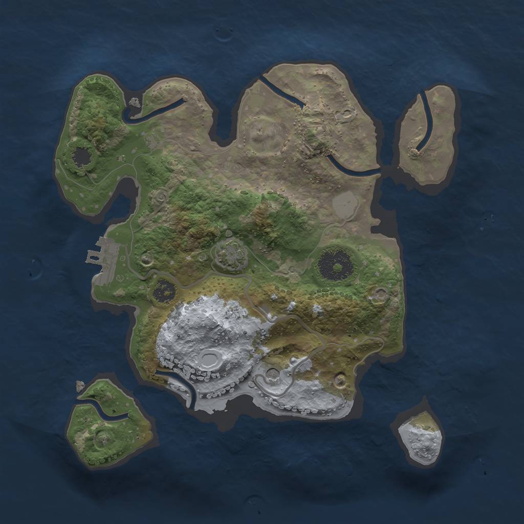Rust Map: Procedural Map, Size: 2400, Seed: 9353, 6 Monuments