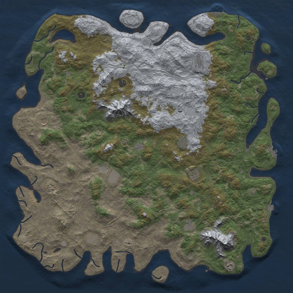 Rust Map: Procedural Map, Size: 6000, Seed: 1773450482, 19 Monuments