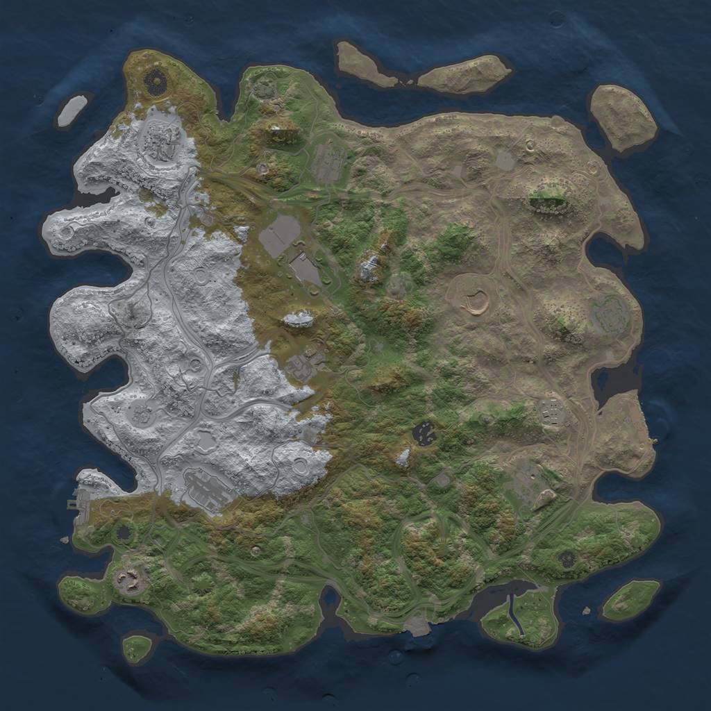 Rust Map: Procedural Map, Size: 4356, Seed: 4356, 19 Monuments