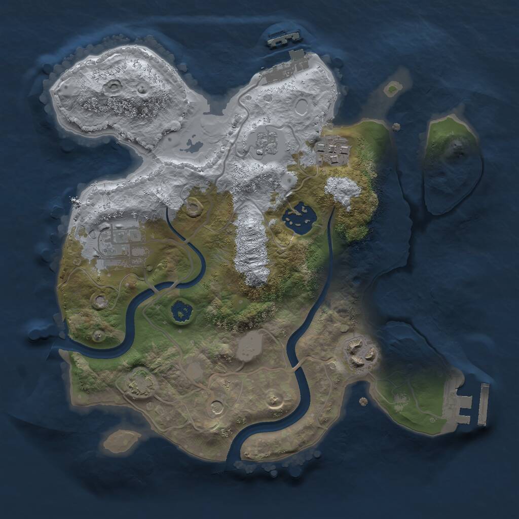 Rust Map: Procedural Map, Size: 2500, Seed: 194200266, 10 Monuments
