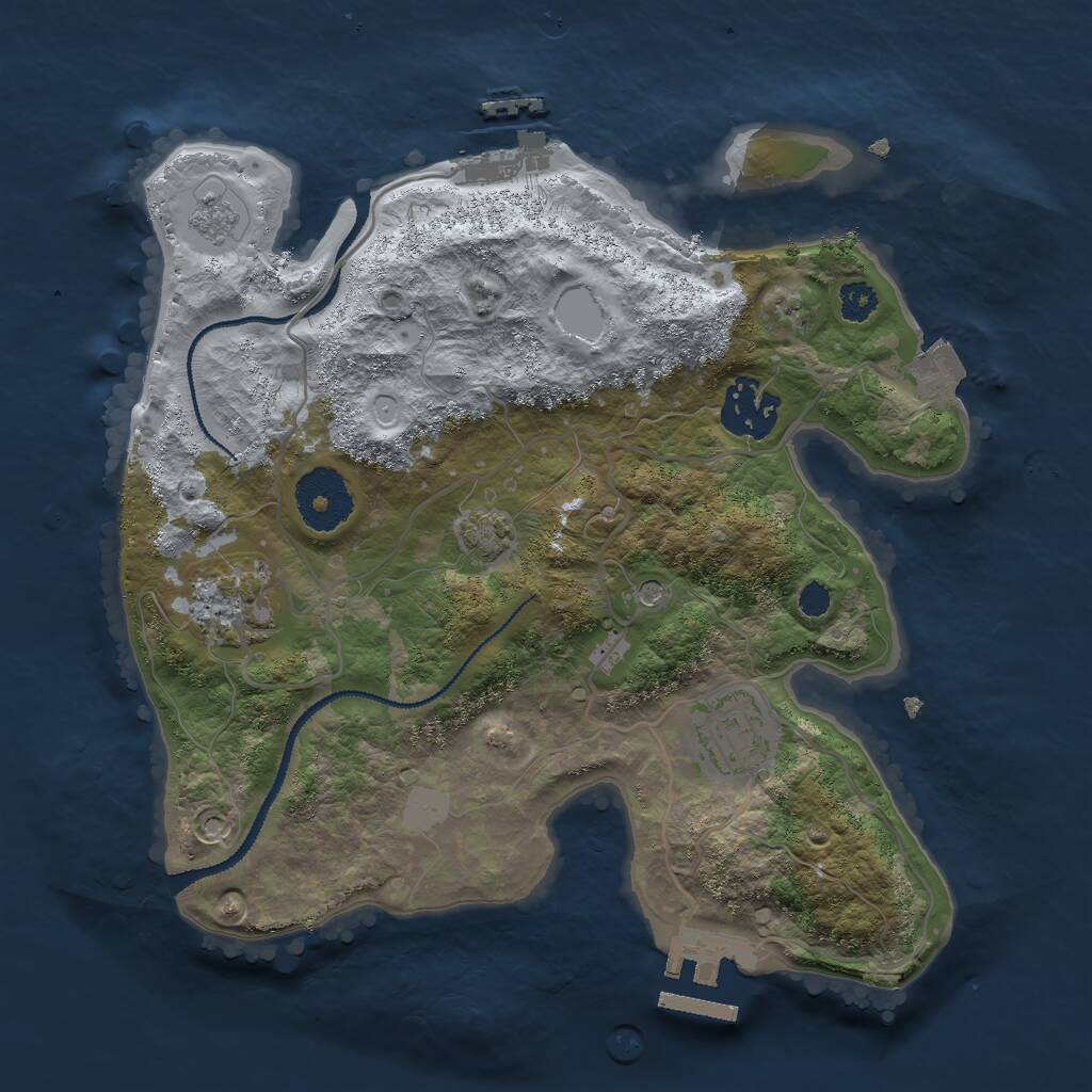 Rust Map: Procedural Map, Size: 2769, Seed: 4201, 9 Monuments