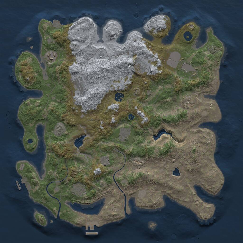 Rust Map: Procedural Map, Size: 4000, Seed: 1126111093, 15 Monuments