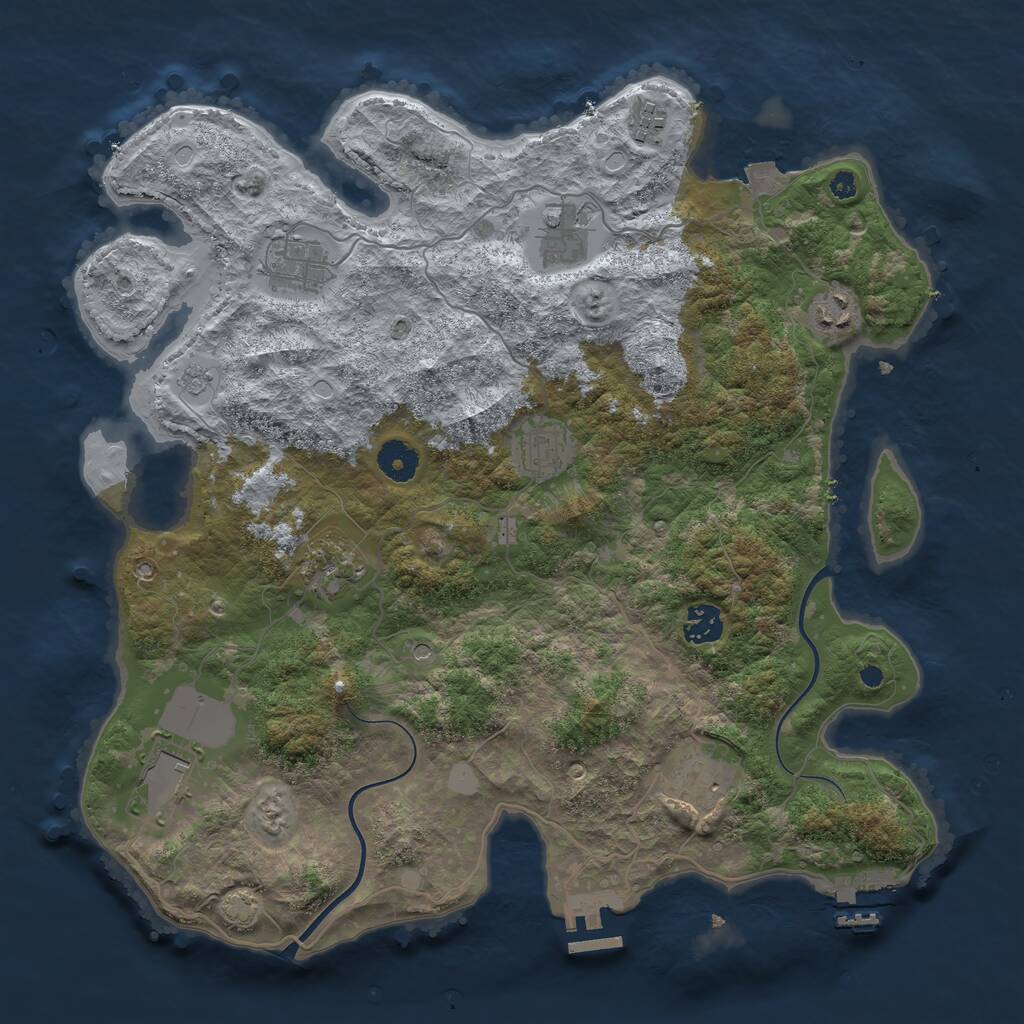 Rust Map: Procedural Map, Size: 3800, Seed: 1517812987, 15 Monuments