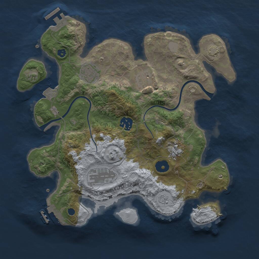 Rust Map: Procedural Map, Size: 3000, Seed: 1442006037, 10 Monuments