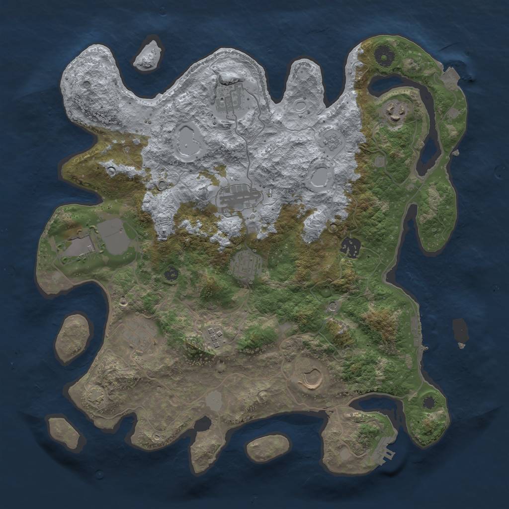 Rust Map: Procedural Map, Size: 3700, Seed: 1631230922, 17 Monuments