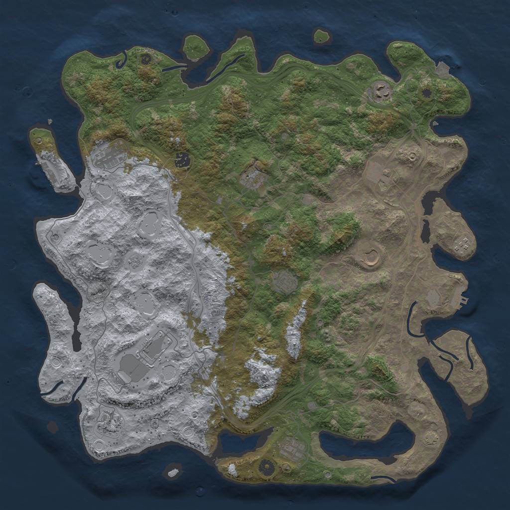 Rust Map: Procedural Map, Size: 4766, Seed: 667133744, 19 Monuments