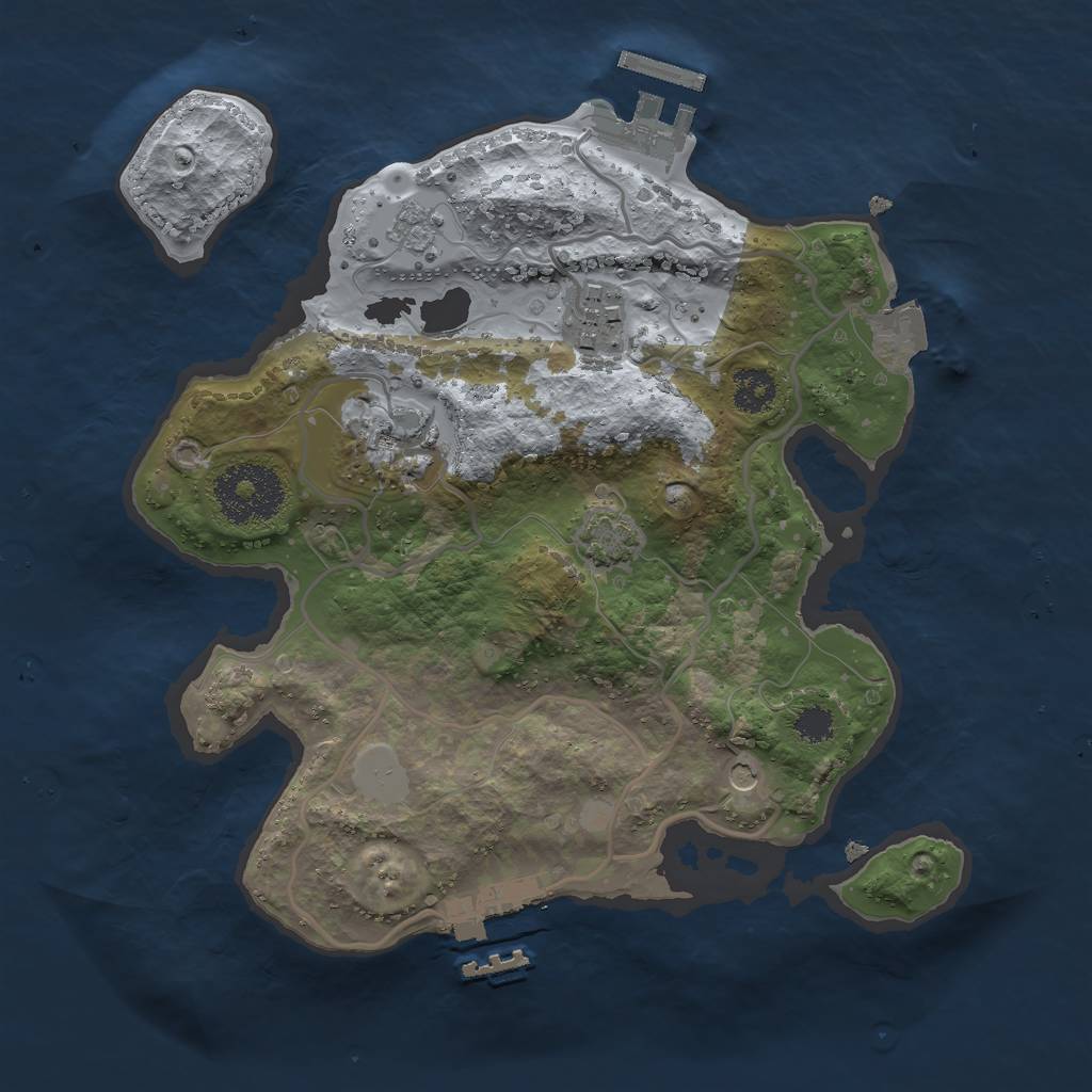 Rust Map: Procedural Map, Size: 2500, Seed: 84635167, 10 Monuments