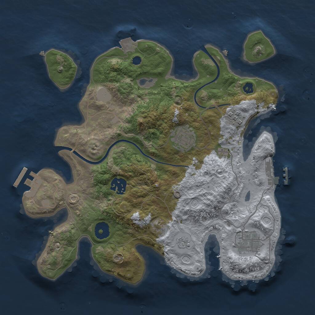 Rust Map: Procedural Map, Size: 2900, Seed: 44006194, 8 Monuments
