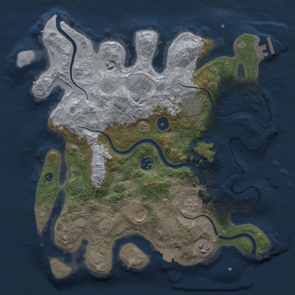 Rust Map: Procedural Map, Size: 3500, Seed: 1658038517, 11 Monuments