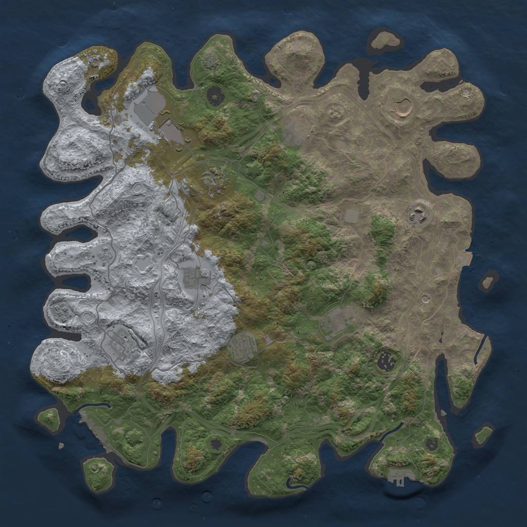 Rust Map: Procedural Map, Size: 4250, Seed: 55809327, 19 Monuments