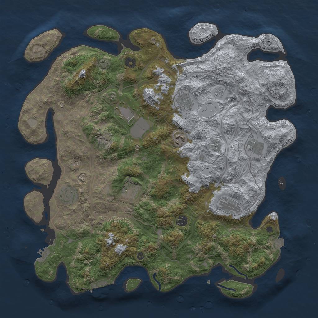 Rust Map: Procedural Map, Size: 4250, Seed: 648256984, 17 Monuments