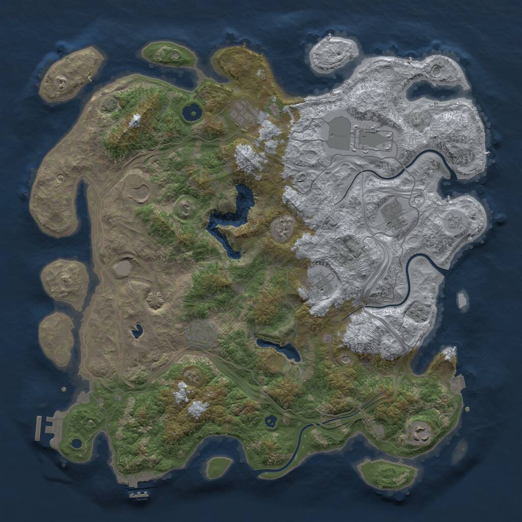 Rust Map: Procedural Map, Size: 4250, Seed: 648256984, 14 Monuments