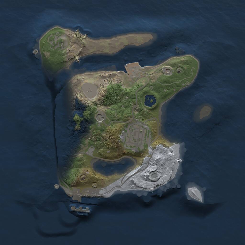 Rust Map: Procedural Map, Size: 2000, Seed: 48627474, 4 Monuments