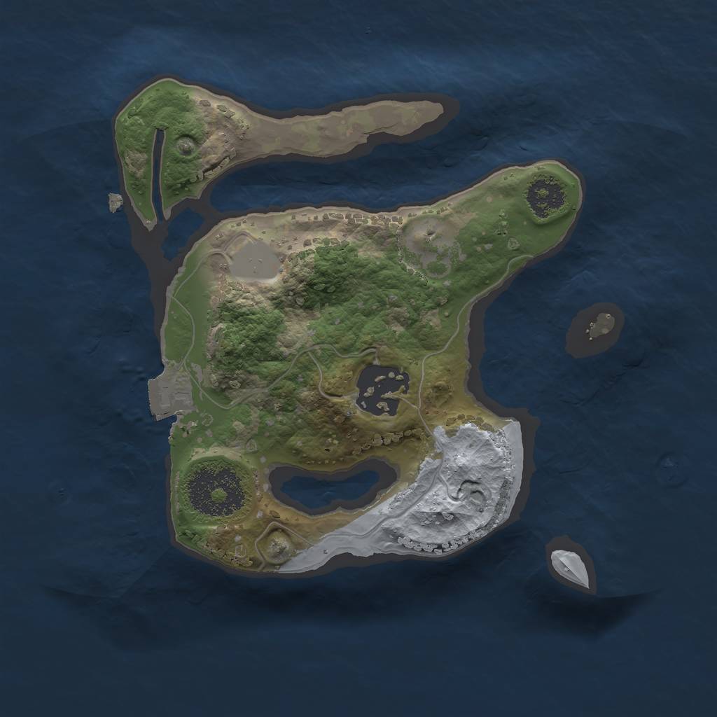 Rust Map: Procedural Map, Size: 2000, Seed: 48627474, 4 Monuments