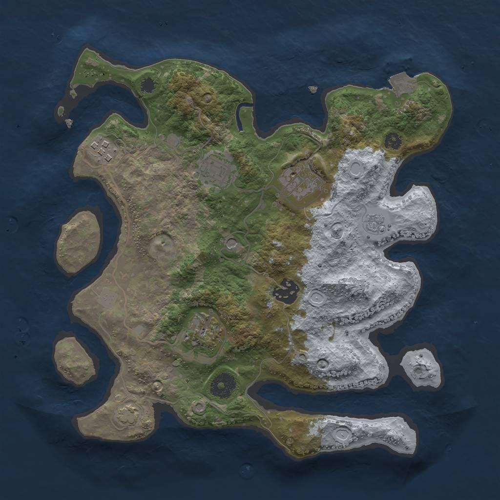 Rust Map: Procedural Map, Size: 3000, Seed: 18856, 11 Monuments