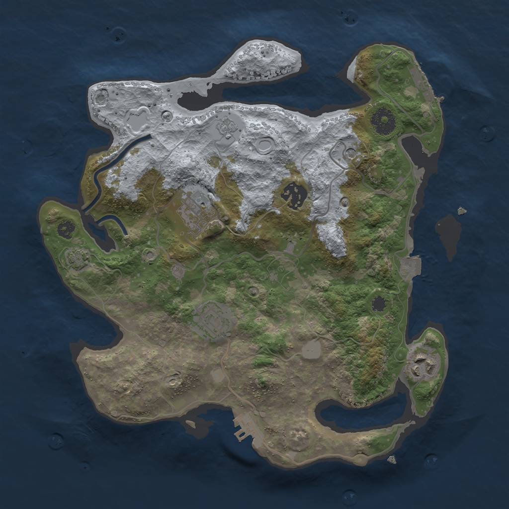 Rust Map: Procedural Map, Size: 3000, Seed: 436518, 12 Monuments