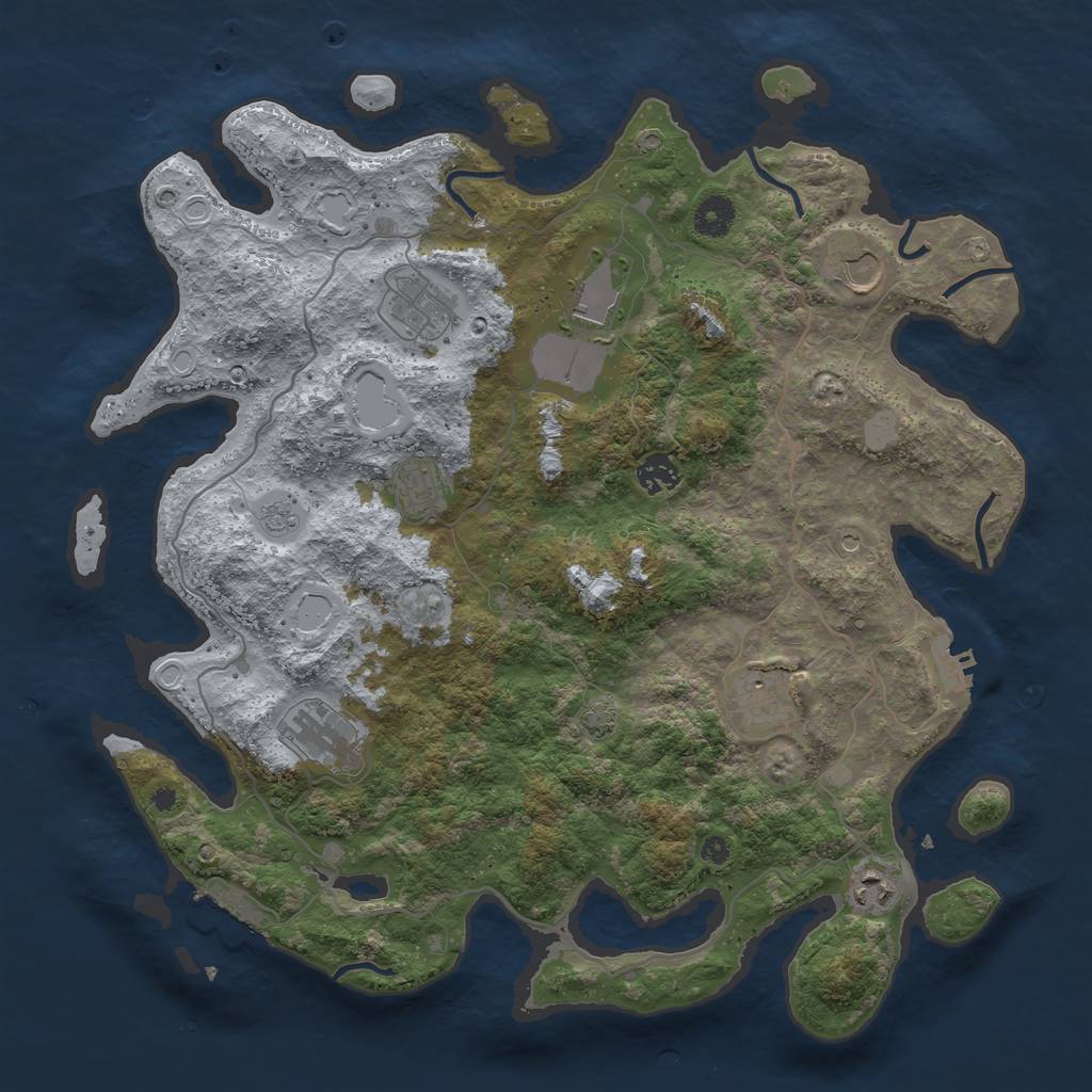 Rust Map: Procedural Map, Size: 4000, Seed: 1105540, 16 Monuments