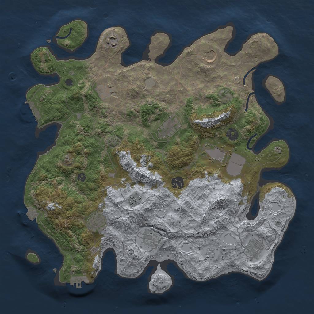 Rust Map: Procedural Map, Size: 3725, Seed: 50000, 17 Monuments